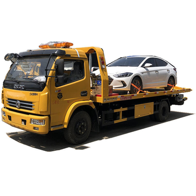 4T Dongfeng Euro3 Flatbed Wrecker One-Tow-Two Underlift